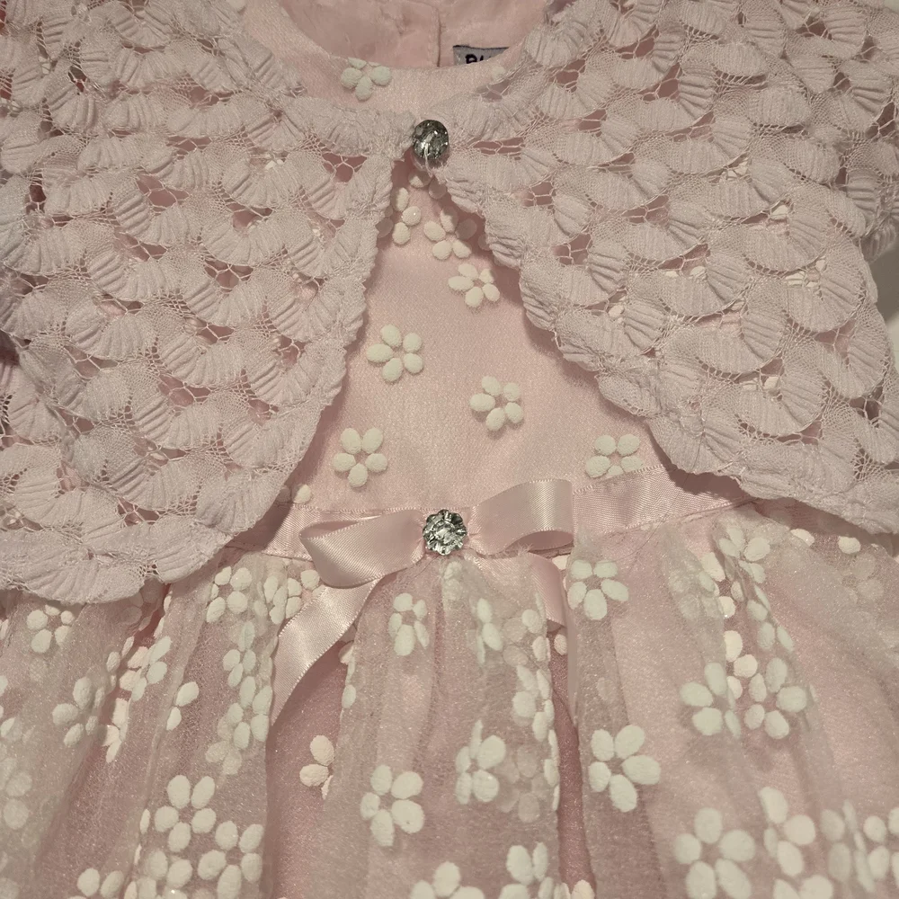 Blueberi Boulevard Pink Lace Baby Dress - Picture 4 of 5